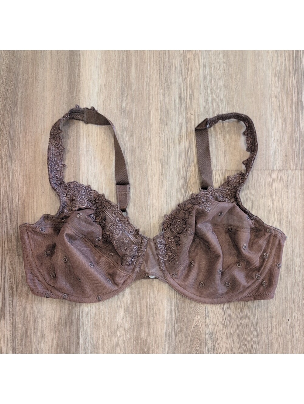 Bali Bra Lace Desire Minimizer Underwire 3573 Brown chocolate Unlined Size 40C